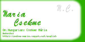 maria csekme business card